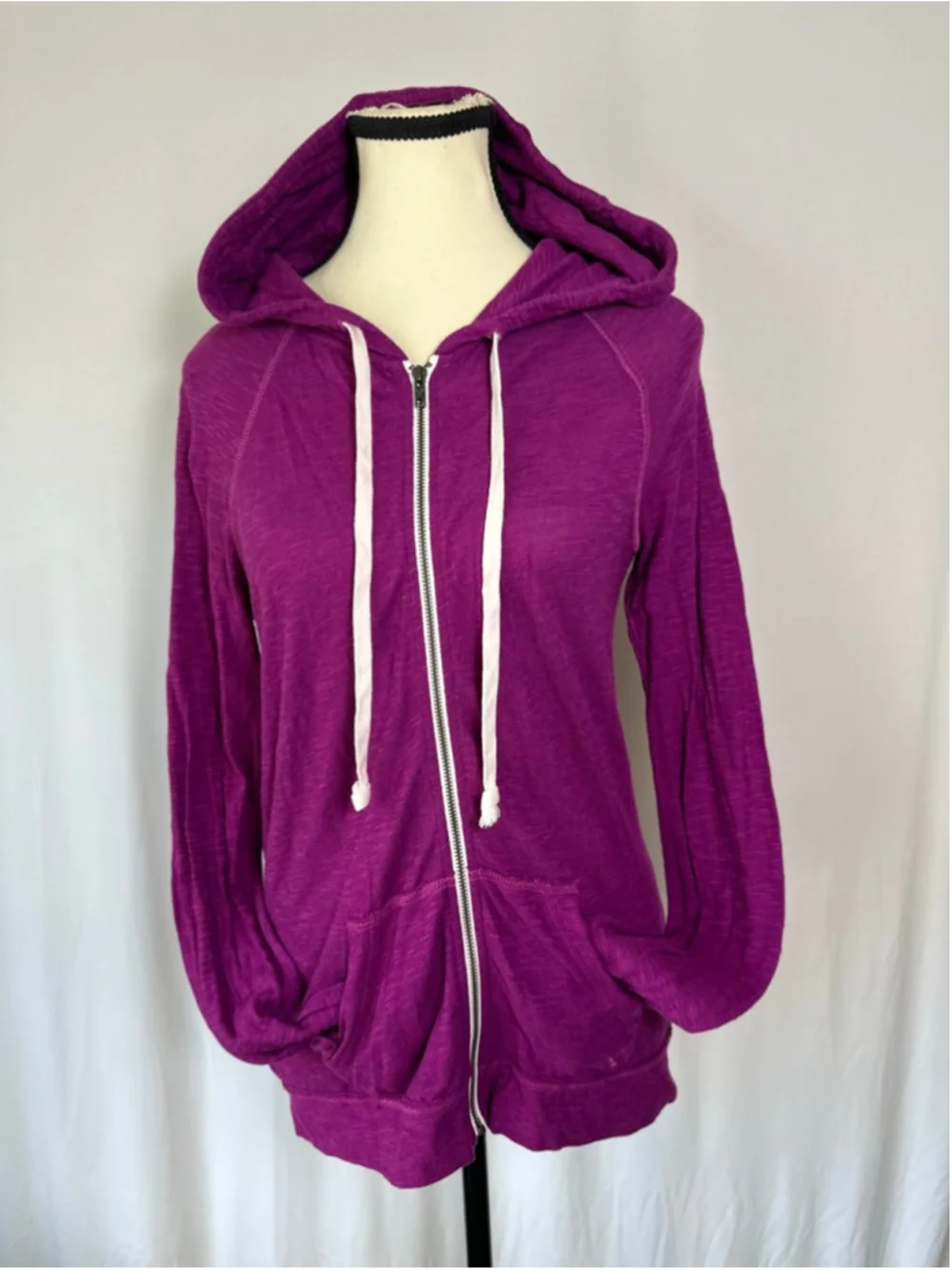 American Eagle Purple Full Zip Hoodie Women’s Medium Y2K Lightweight Sweatshirt - Picture 1 of 4